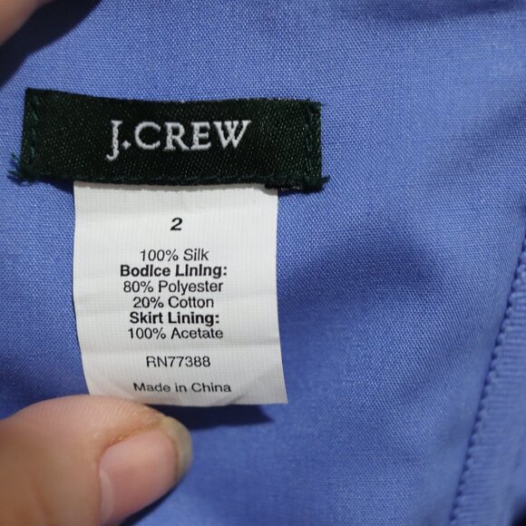 J.Crew Blue Floral Sleeveless Silk Formal Dress Prom Wedding Special Occasion 2 - Picture 9 of 11